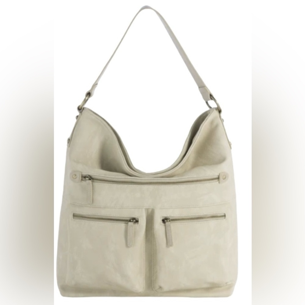 Shiraleah Cream Vegan Leather Shoulder Bag with Practical Design - Picture 12 of 12